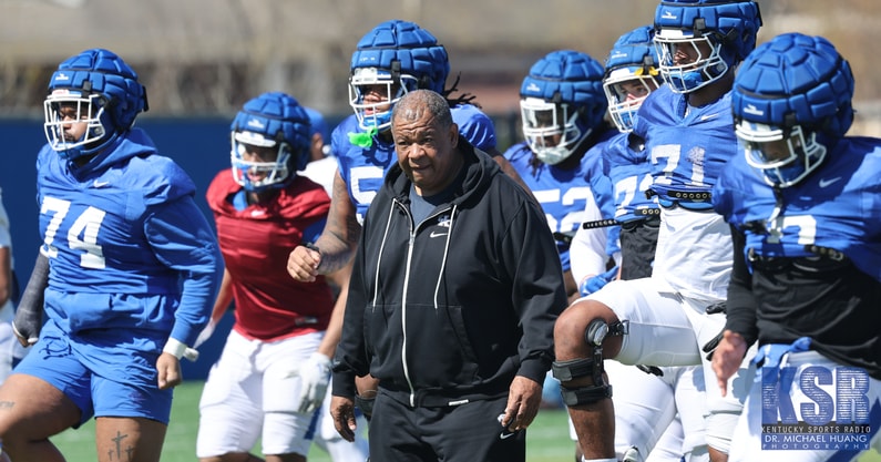 Vince Marrow Kentucky football practice