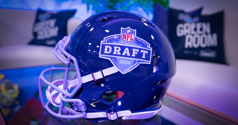 A behind-the-scenes look at the NFL draft's green room outside the main theater area photographed on Tuesday, April 23, 2024. The NFL draft will be held in Detroit later this week.