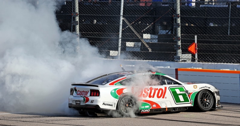 Brad Keselowski burnout Darlington NASCAR