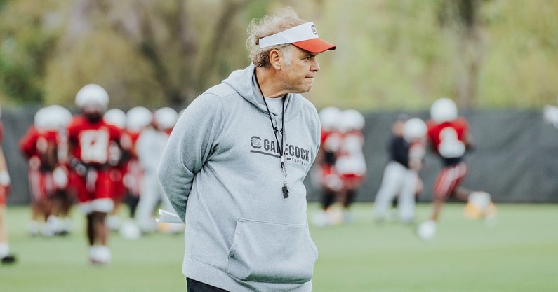 South Carolina special teams coach Joe DeCamillis is pictured during a spring practice (Photo: Jackson Randall | GamecockCentral.com)