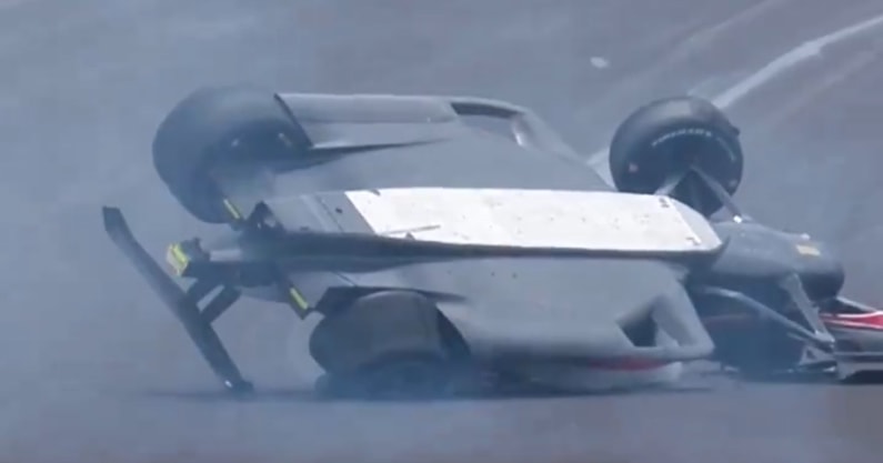 Nolan Siegel Indy 500 practice flip