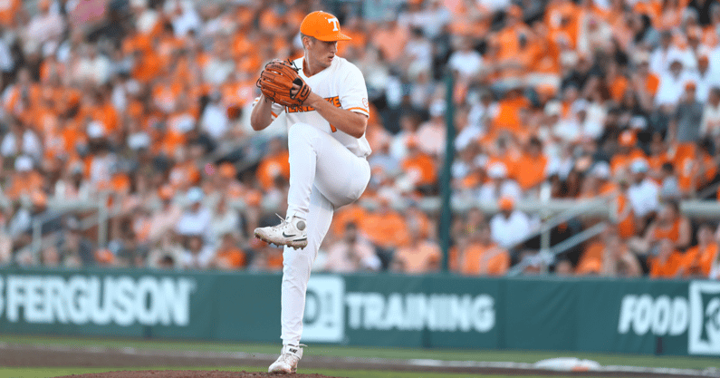 Tennessee pitcher AJ Causey. Credit: UT Athletics (Kate Luffman)