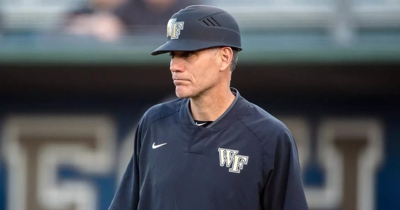 Wake Forest baseball coach and South Carolina candidate Tom Walter is pictured on the field (Photo: Wake Forest Athletics)