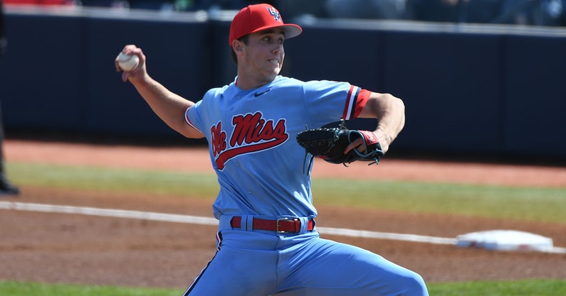 Ole Miss pitcher Grayson Saunier