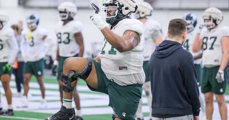 Michigan State's Kristian Phillips appears ready to rise at left guard