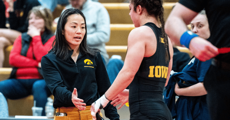 Iowa head coach Clarissa Chun