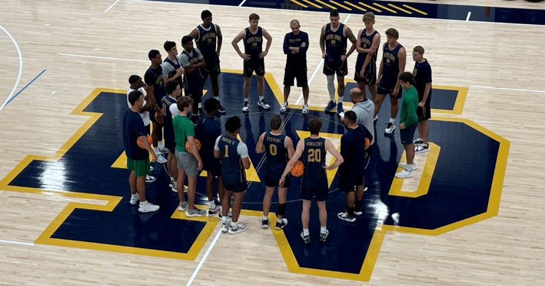 notre dame men's basketball practice