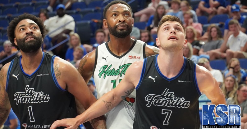 Nate Sestina and James Young in the TBT at Rupp Arena