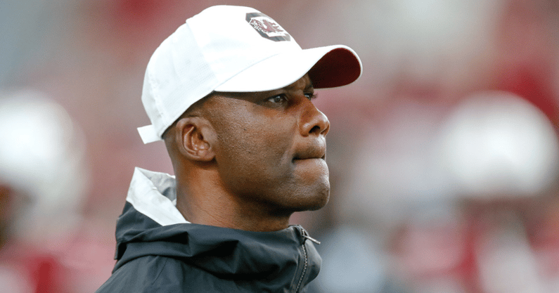 South Carolina DB coach Torrian Gray is pictured on the field (Photo: Chris Gillespie | GamecockCentral.com)