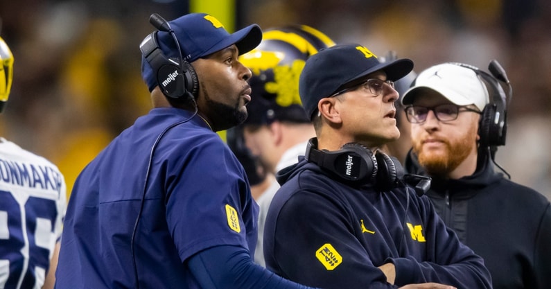 Michigan coach Sherrone Moore takes over for Jim Harbaugh this year. - © Mark J. Rebilas-USA TODAY Sports