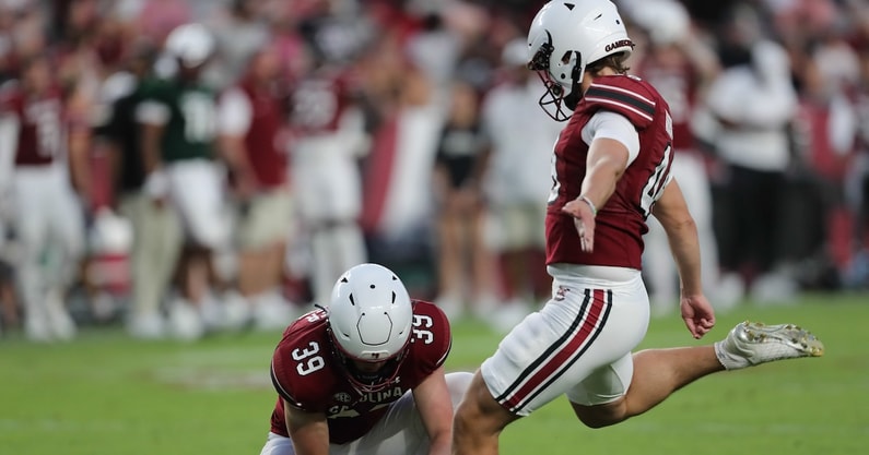 South Carolina kicks a field goal during the 2024 spring game (Photo: CJ Driggers | GamecockCentral.com)