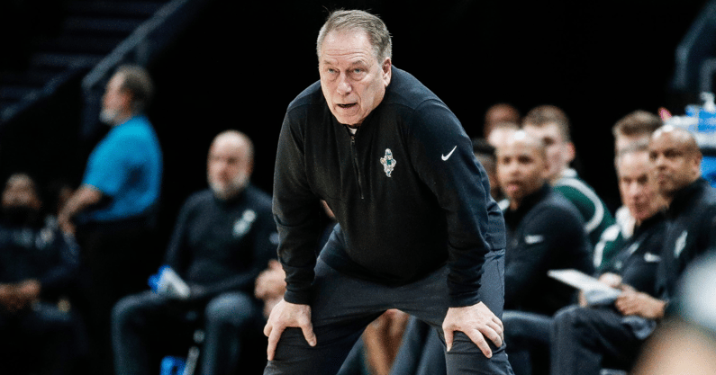 Michigan State head coach Tom Izzo watches a play against Mississippi State during the first half of NCAA tournament West Region first round at Spectrum Center in Charlotte, N.C. - Junfu Han, USA TODAY Sports