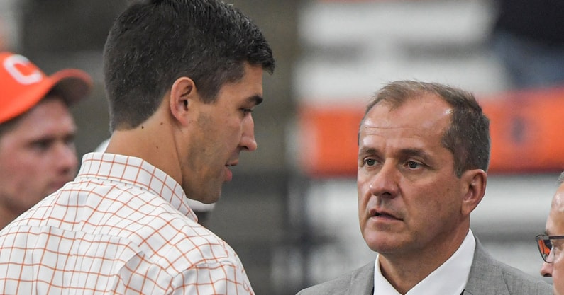 Clemson AD Graham Neff and ACC commissioner Jim Phillips