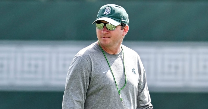 Michigan State's head coach Jonathan Smith watches over the action during the first day of football camp on Tuesday, July 30, 2024, in East Lansing - Nick King, USA TODAY Sports