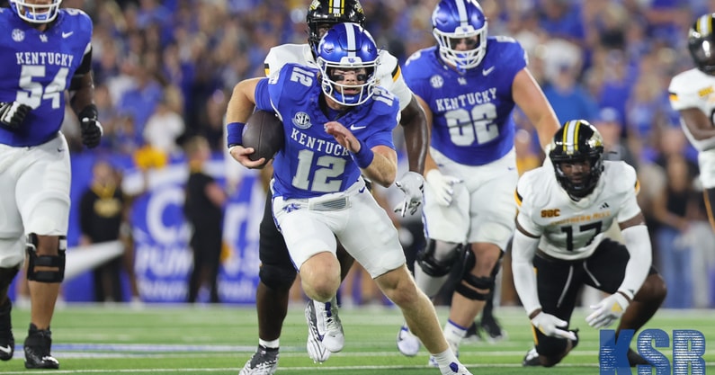 Brock Vandagriff scrambling for a run - Dr. Michael Huang, Kentucky Sports Radio