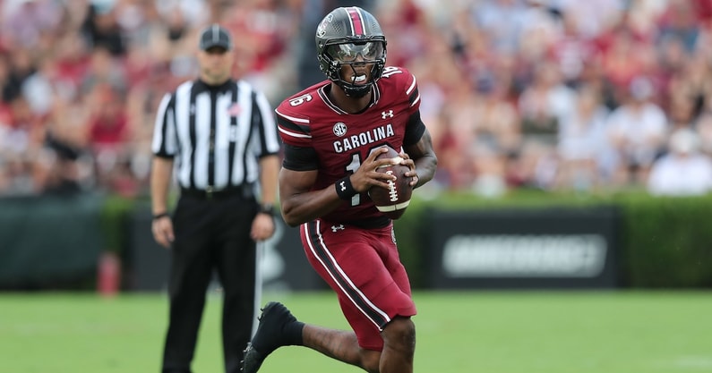 South Carolina QB LaNorris Sellers prepares to throw a pass against Old Dominion (Photo: Katie Dugan | GamecockCentral.com)