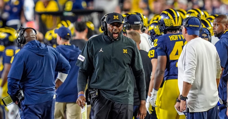 Michigan Wolverines football head coach Sherrone Moore opened the season with a win over Fresno State but lost to Texas. (Photo by Kimberly P. Mitchell / USA TODAY NETWORK)