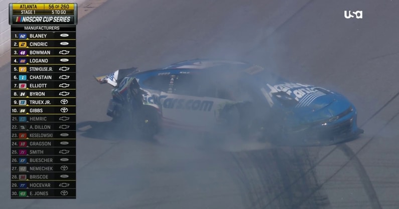 Kyle Larson Atlanta wreck