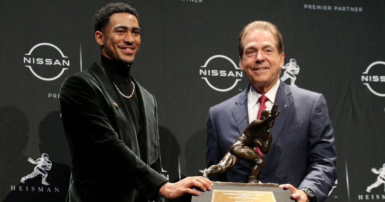 former-alabama-head-coach-nick-saban-reacts-carolina-panthers-benching-quarterback-bryce-young