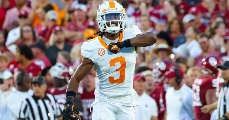 Tennessee cornerback Jermod McCoy. Credit: Kevin Jairaj-Imagn Images