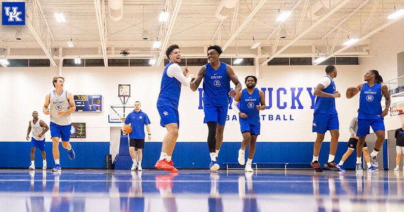 Kentucky center Amari Williams and guard Koby Brea in practice - UK Athletics