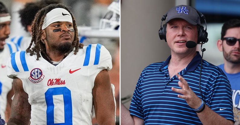 Left: Ole Miss running back Matt Jones (0) - Jim Dedmon-Imagn Images; Right: KSR founder Matt Jones - Dr. Michael Huang, Kentucky Sports Radio