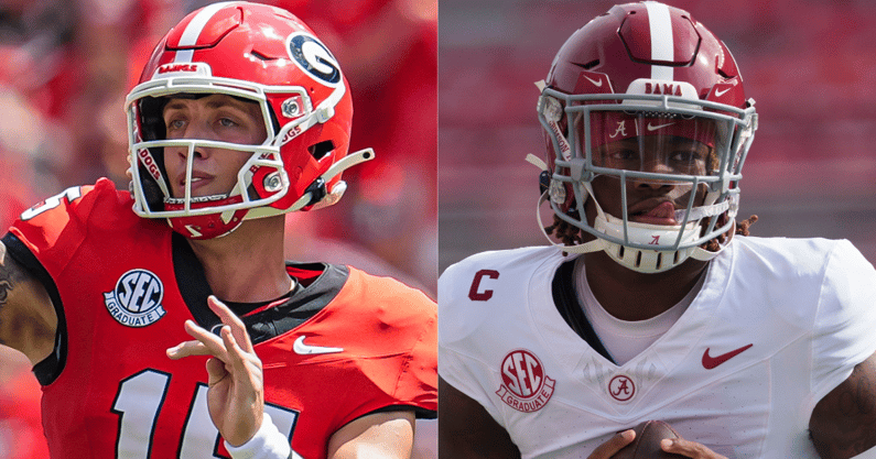 Georgia QB Carson Beck, Alabama QB Jalen Milroe