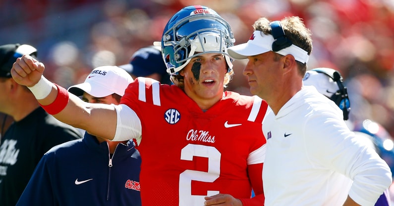 Ole Miss QB Jaxson Dart, HC Lane Kiffin