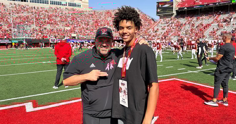 2027 QB Trae Taylor at Nebraska with Coach Matt Rhule