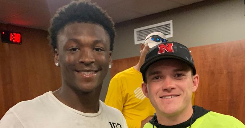 2026 WR Dveyoun Bonwell-Witte with Nebraska coach Garret McGuire