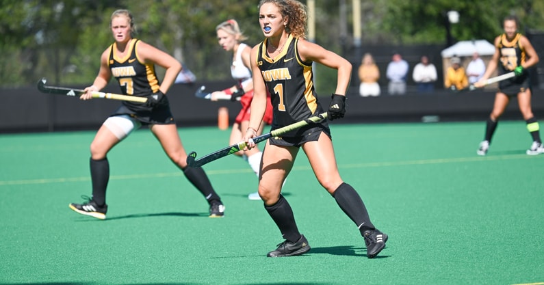 Iowa midfielder Sabrina McGroarty waits to defend against Miami Ohio. (Photo by Dennis Scheidt)