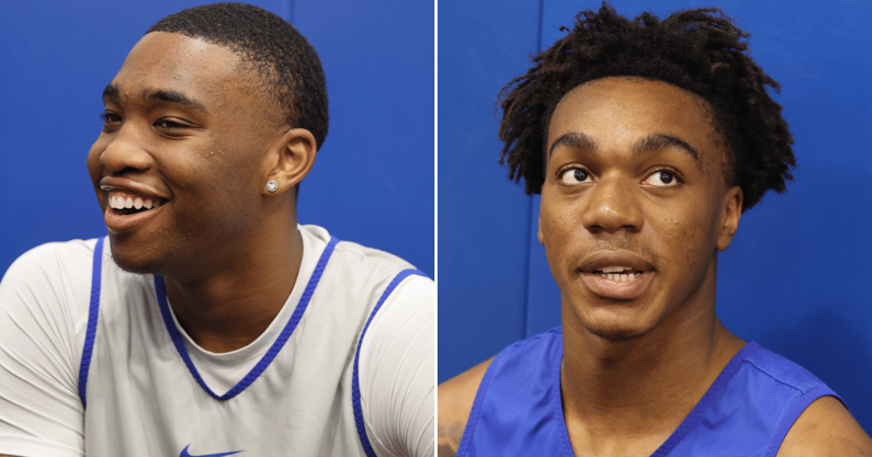Brandon Garrison (left) and Amari Williams at Kentucky Basketball Media Day - Dr. Michael Huang, Kentucky Sports Radio