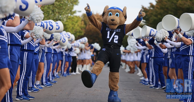 Kentucky Wildcat mascot Scratch at the Cat Walk before the Vanderbilt game - Dr. Michael Huang, Kentucky Sports Radio
