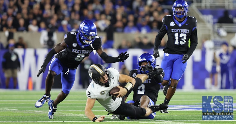 Vanderbilt quarterback Diego Pavia is brought to the ground vs. Kentucky - Dr. Michael Huang, Kentucky Sports Radio