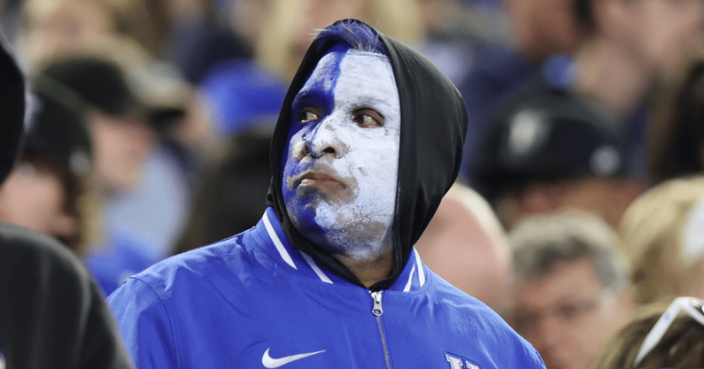 Kentucky Football fan in face paint during the Vanderbilt game - Dr. Michael Huang, Kentucky Sports Radio