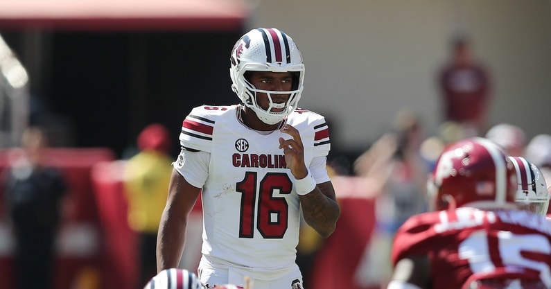 South Carolina QB LaNorris Sellers lines up against Alabama (Photo: CJ Driggers | GamecockCentral.com)