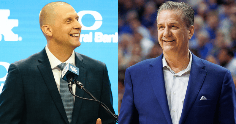 Mark Pope (L) and John Calipari (R) - Aaron Perkins, Kentucky Sports Radio; Jordan Prather, USA TODAY Sports