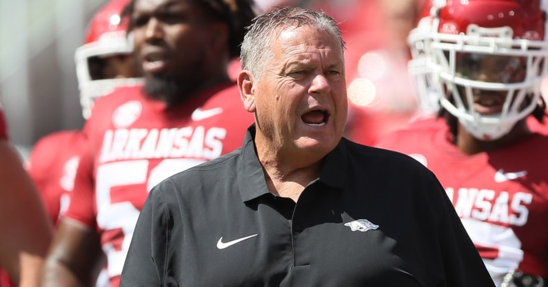 LSU heads to Arkansas to take on Sam Pittman and the Razorbacks (Photo: USA Today)
