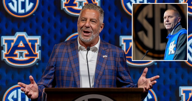 Bruce Pearl talks about Mark Pope at SEC Media Days in Birmingham