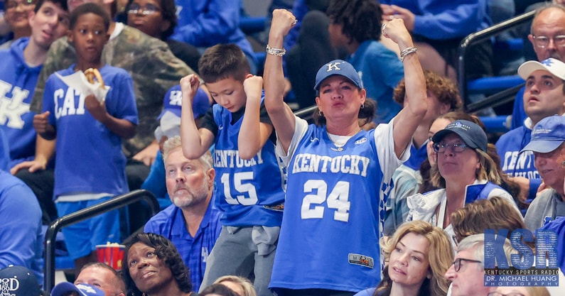 Kentucky fans cheer at the Blue-White Game - Dr. Michael Huang, Kentucky Sports Radio