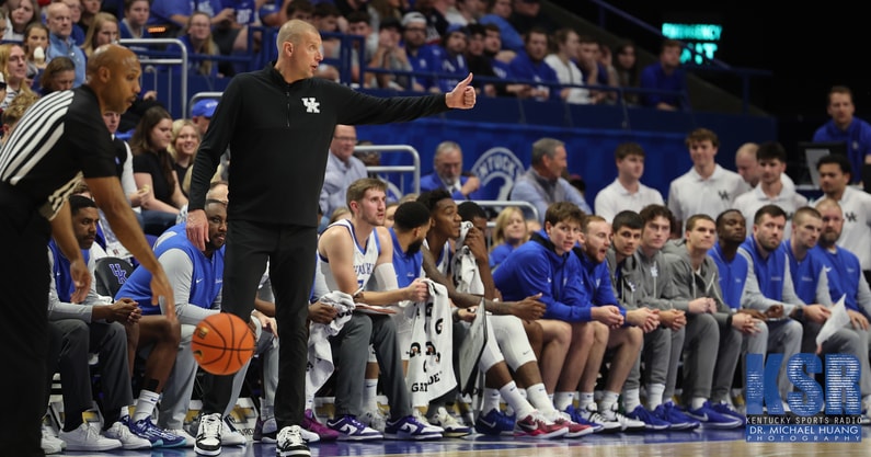 Kentucky coach Mark Pope gives a thumbs up during a game - Dr. Michael Huang, Kentucky Sports Radio