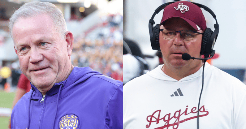 LSU HC Brian Kelly, Texas A&M HC Mike Elko