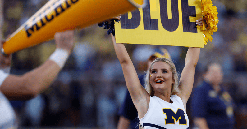 Michigan Stadium The Big House tunnel fans cheerleader