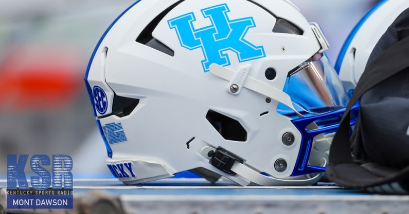 White Kentucky football helmet - Mont Dawson, Kentucky Sports Radio