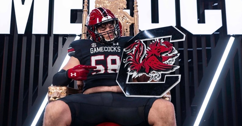 OL Jimmy Bryson pictured during his visit to South Carolina (Photo: Jimmy Bryson | X)