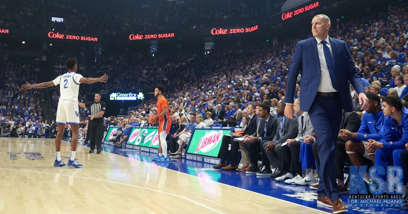 Kentucky coach Mark Pope watches his team - Dr. Michael Huang, Kentucky Sports Radio