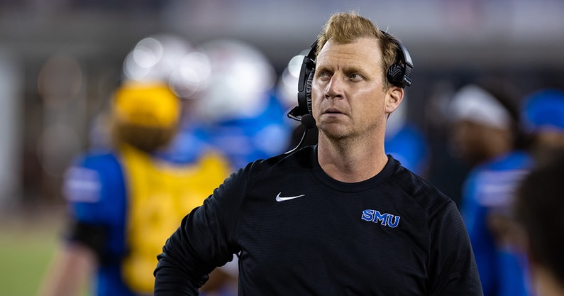 SMU fell a spot to No. 14 in the latest College Football Playoff rankings, but Rhett Lashlee knows the Mustangs must keep winning.