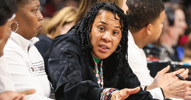 South Carolina women's basketball coach Dawn Staley. Photo by: Katie Dugan | Gamecock Central