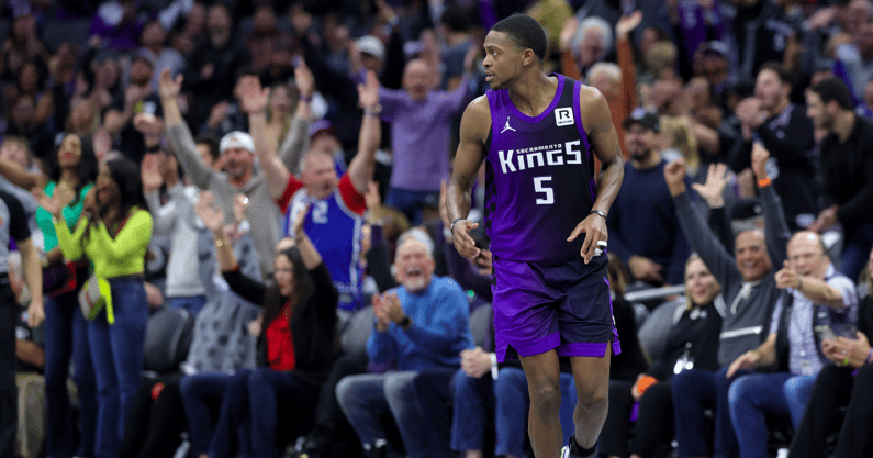 Sacramento Kings guard De'Aaron Fox - Sergio Estrada, Imagn Images