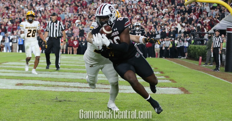 South Carolina tight end Michael Smith catching a key touchdown pass against Missouri. Photo by: CJ Driggers | GamecockCentral